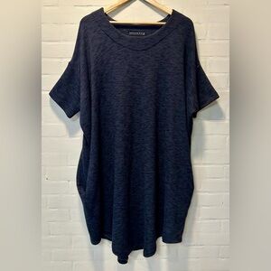 GERSHON BRAM Charcoal Gray Cocoon Tunic Dress Lagenlook Modernist Slow Fashion M